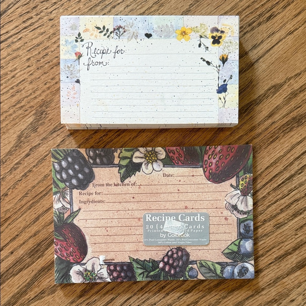Set of over 40 recipe cards